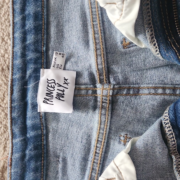 Princess Polly Dark Wash Flare Jeans sz 8 - Picture 4 of 8